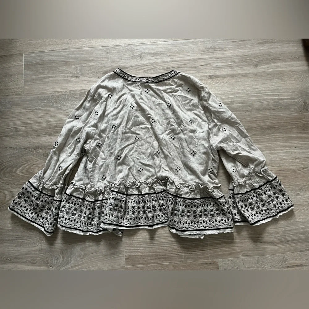 Pilcro Anthropologie Women’s Cropped Eyelet Kimono Boho - Medium/Large - Picture 10 of 11